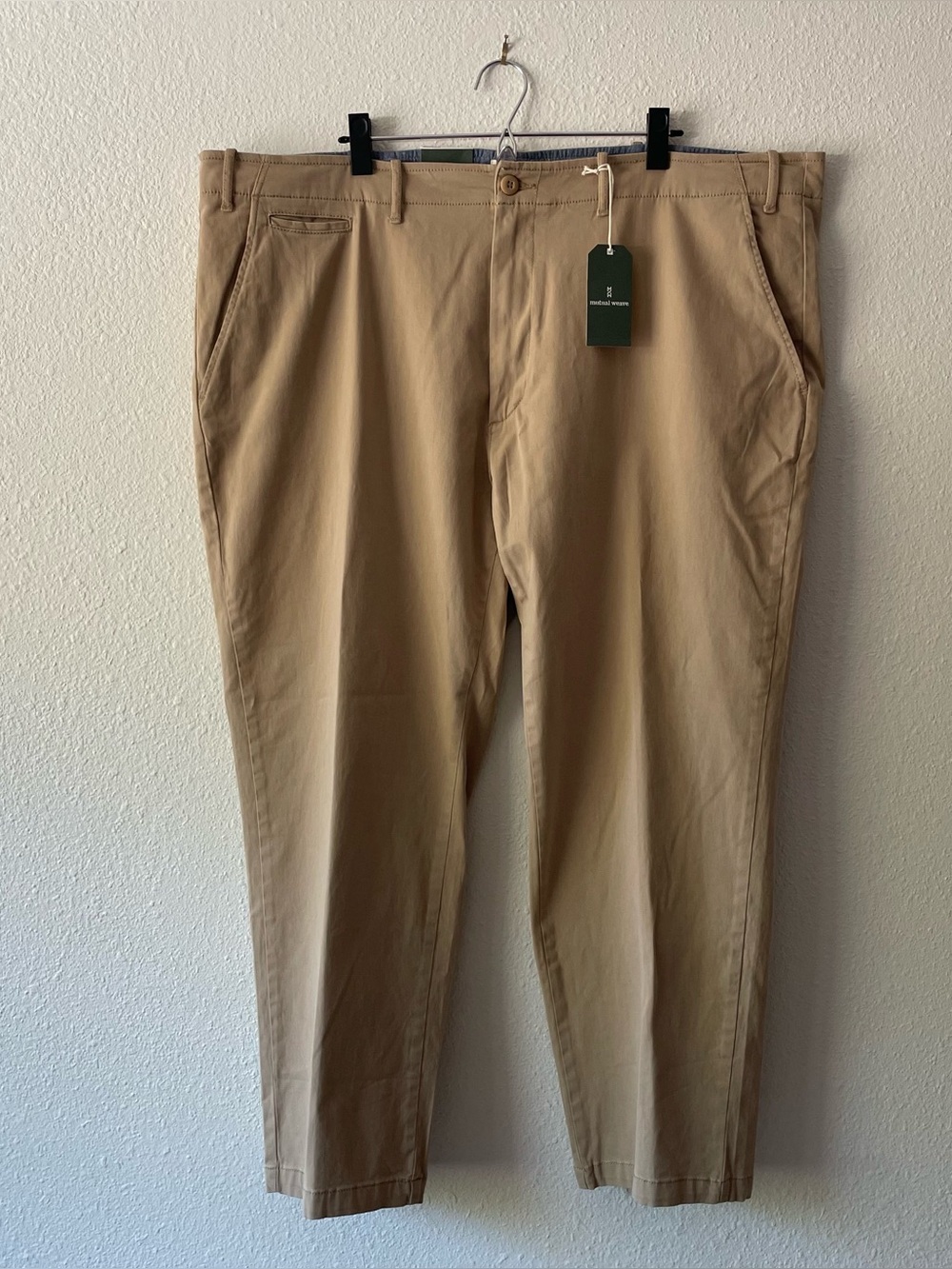 NWT Mutual Weave Officer Chino Relaxed Straight Khaki Pants Men’s 50x30 Stretch